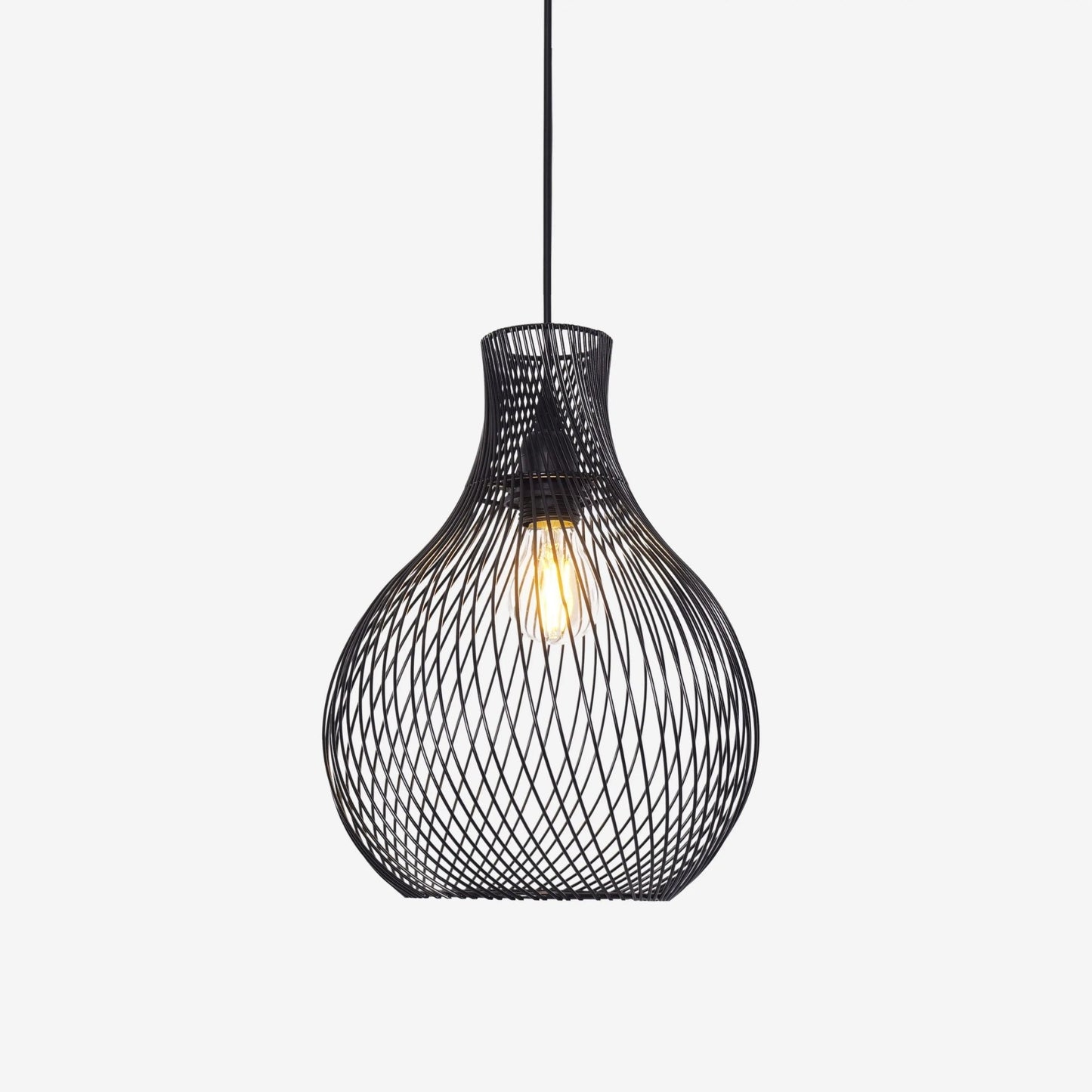Lightsin Minimalist Black Wire Cage Pendant Light for Home Decor - House Comfort