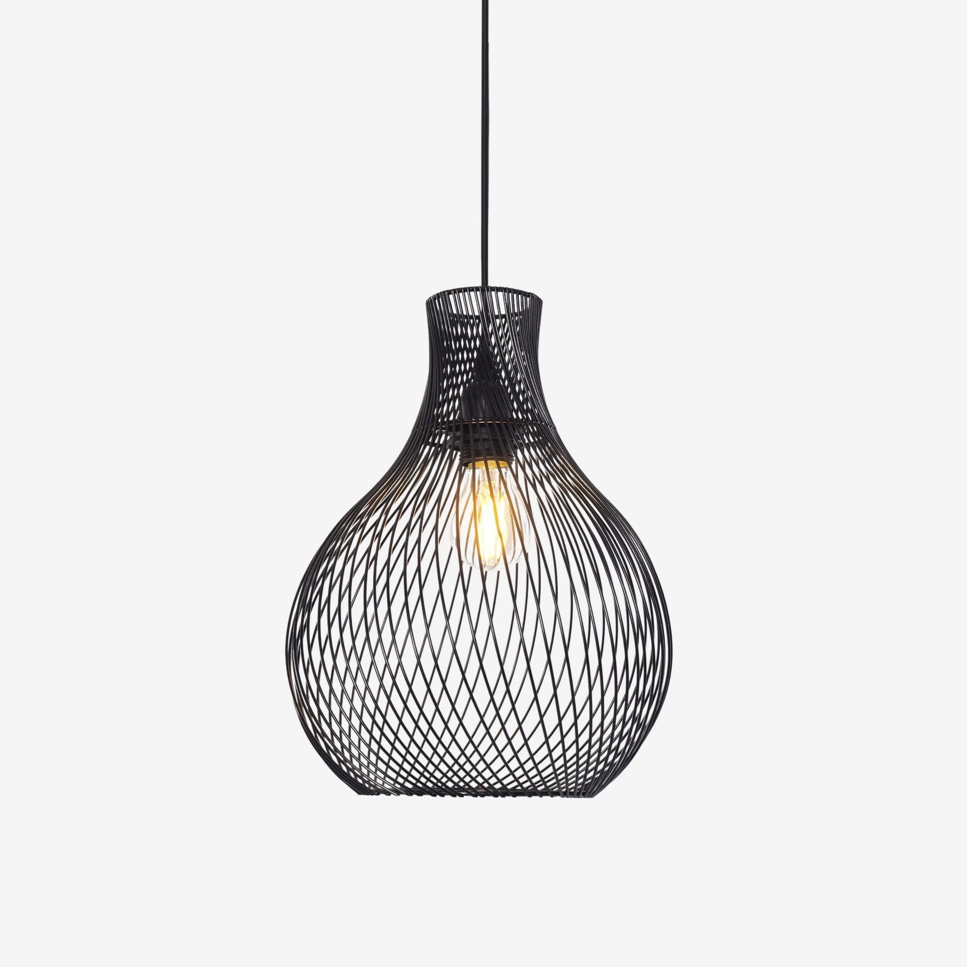 Lightsin Minimalist Black Wire Cage Pendant Light for Home Decor - House Comfort
