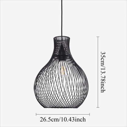 Lightsin Minimalist Black Wire Cage Pendant Light for Home Decor - House Comfort