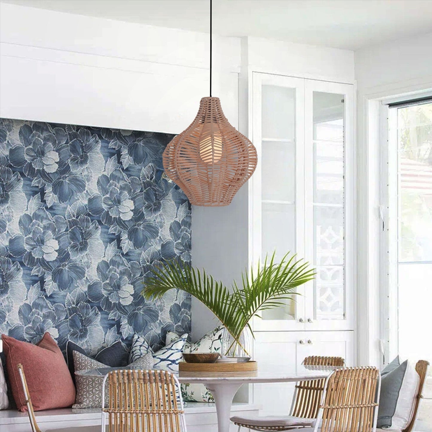 Lightsin Minimalist Handmade Wooden Rattan Pendant Light - House Comfort