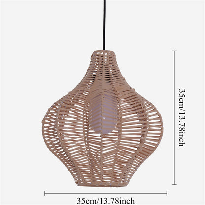 Lightsin Minimalist Handmade Wooden Rattan Pendant Light - House Comfort