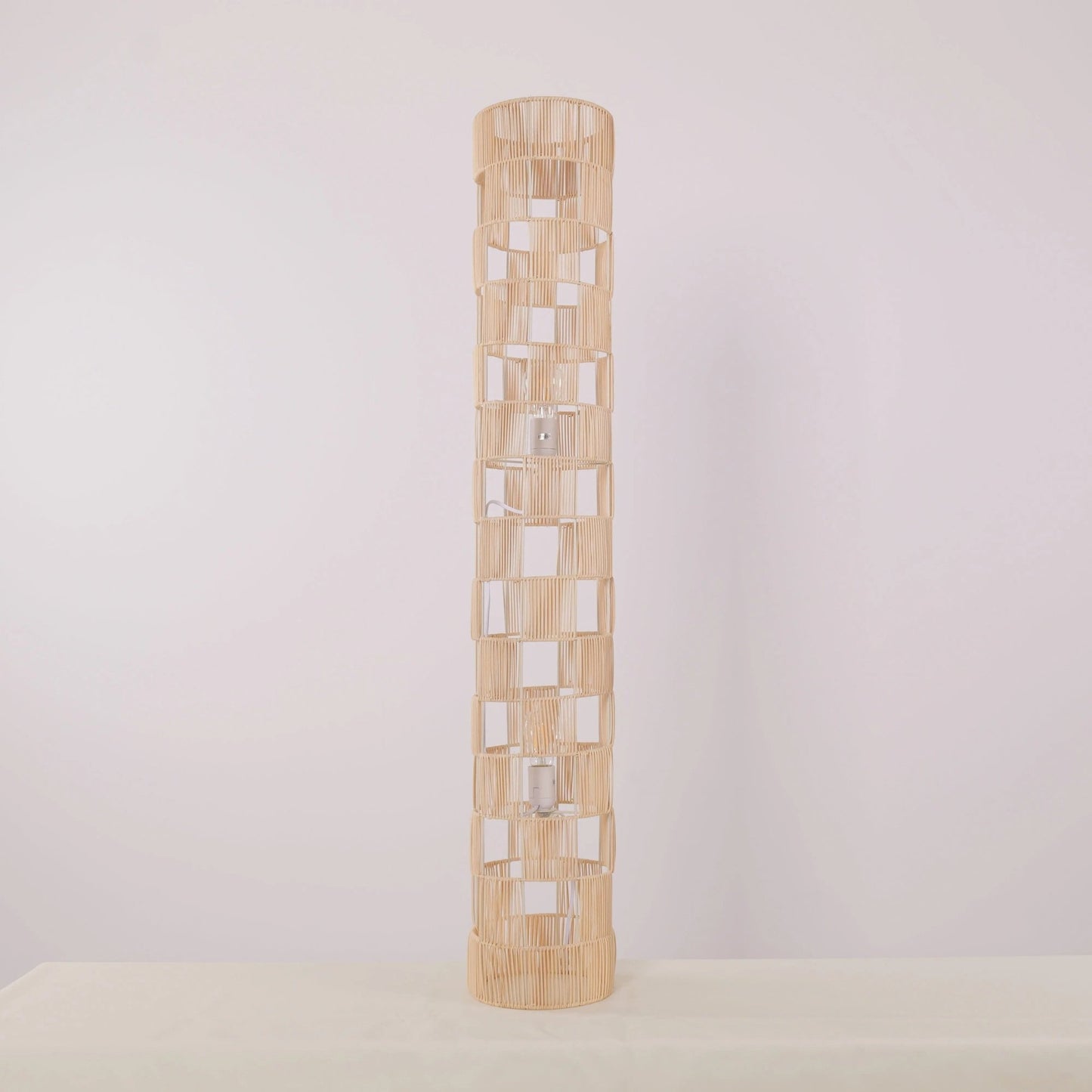 Lightsin Minimalist Square Hollow Rattan Floor Lamp - House Comfort