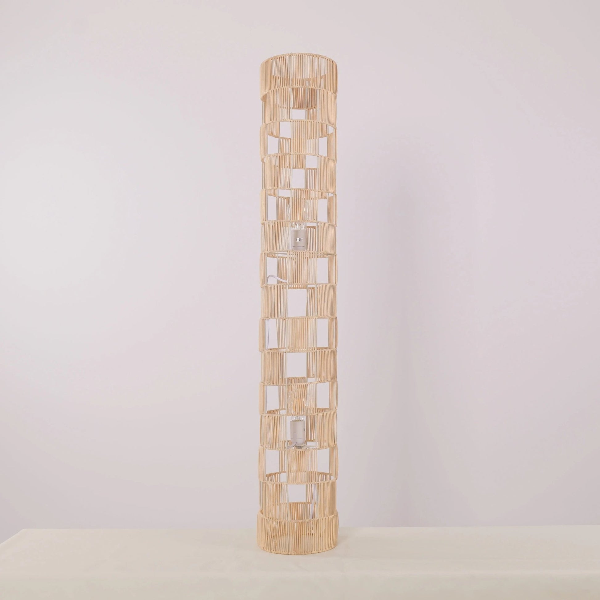 Lightsin Minimalist Square Hollow Rattan Floor Lamp - House Comfort