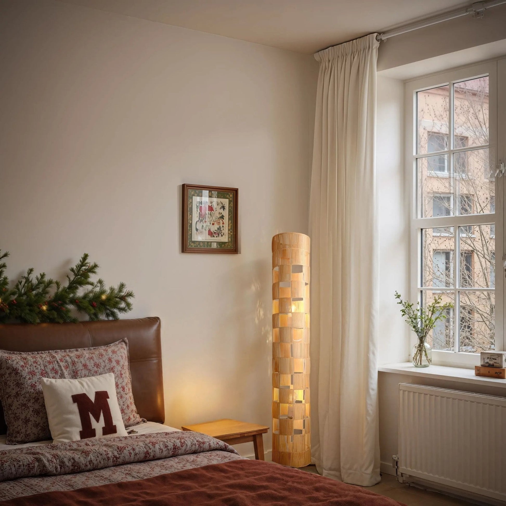 Lightsin Minimalist Square Hollow Rattan Floor Lamp - House Comfort