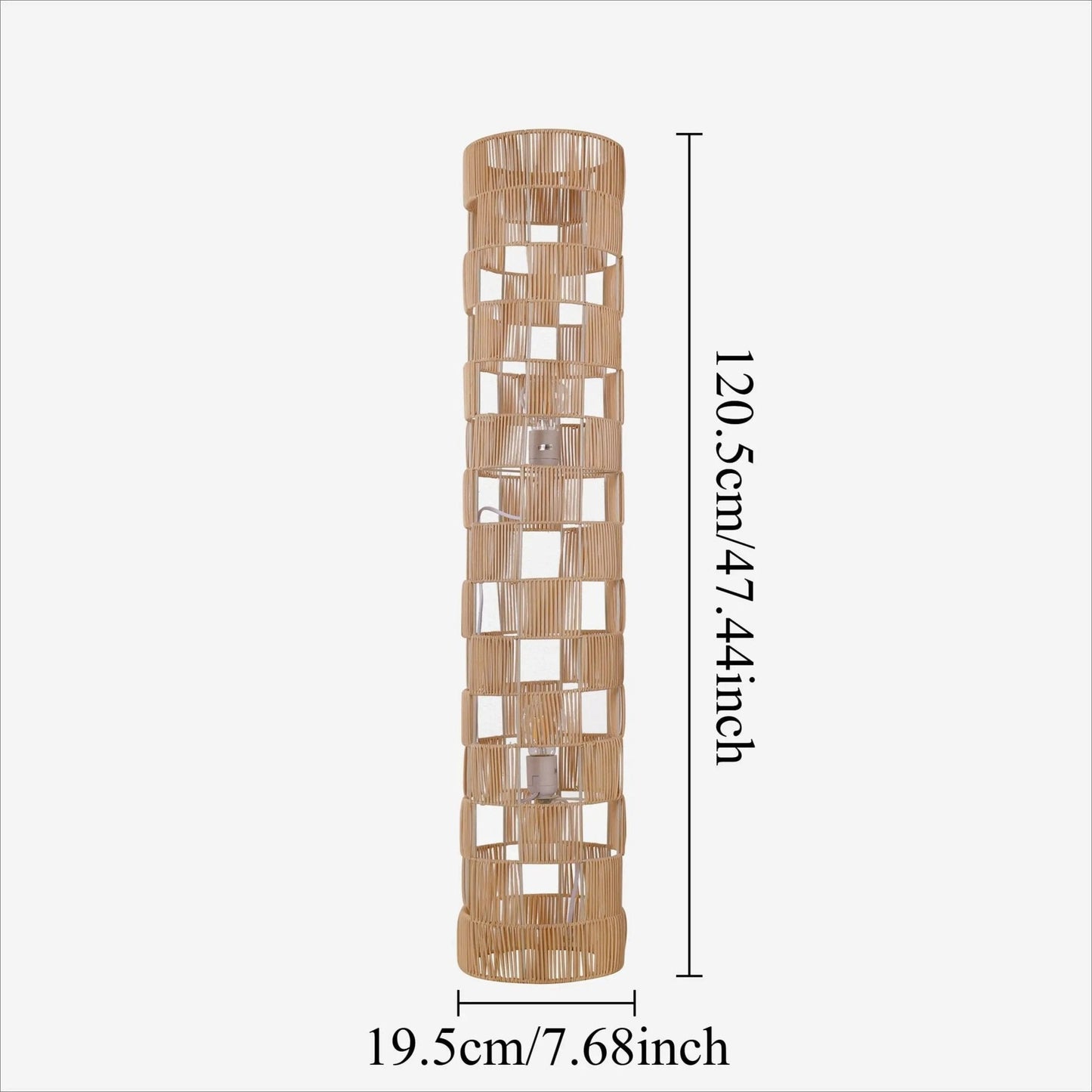 Lightsin Minimalist Square Hollow Rattan Floor Lamp - House Comfort