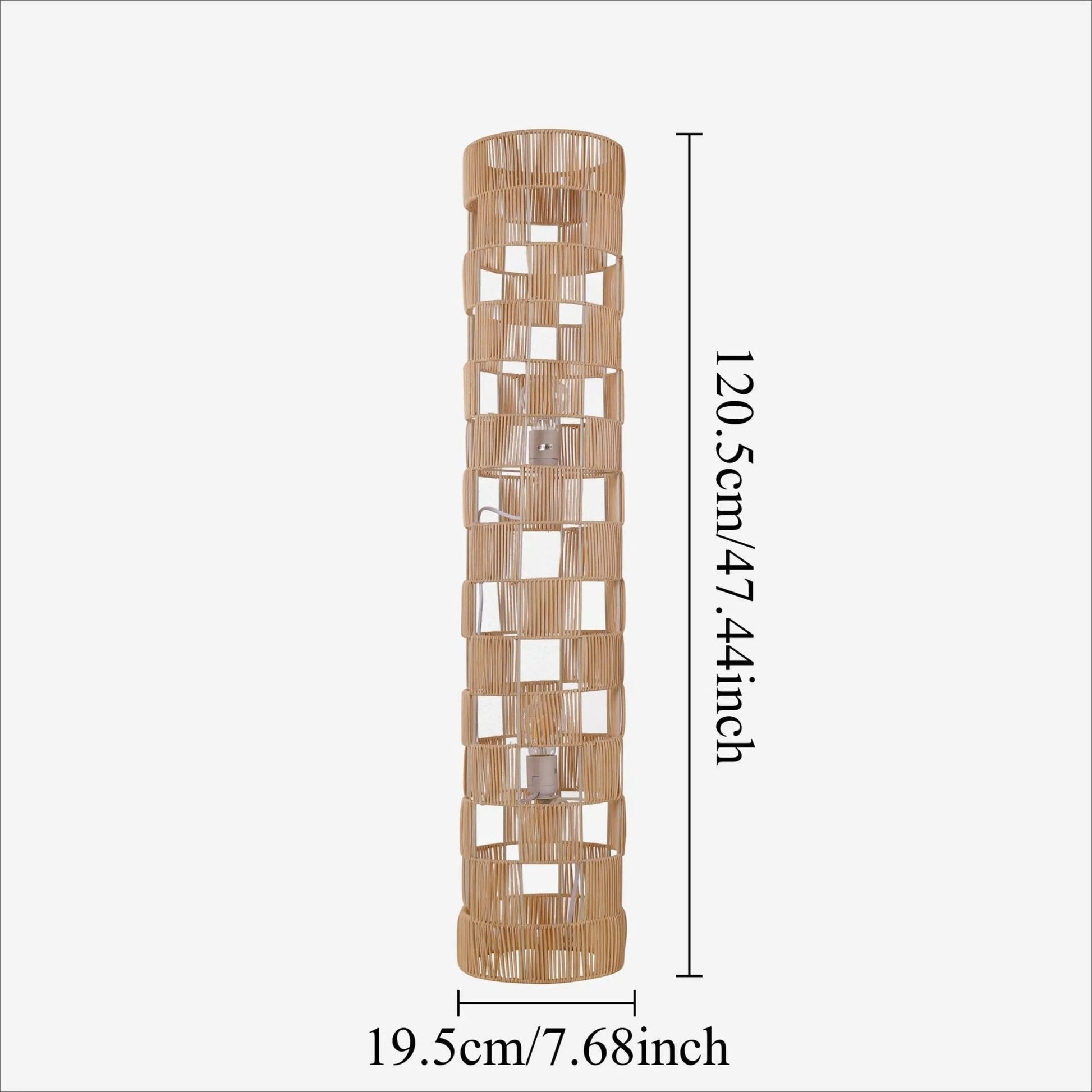 Lightsin Minimalist Square Hollow Rattan Floor Lamp - House Comfort