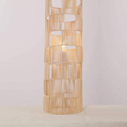 Lightsin Minimalist Square Hollow Rattan Floor Lamp - House Comfort