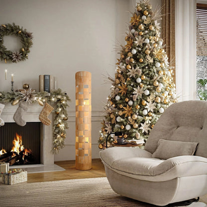 Lightsin Minimalist Square Hollow Rattan Floor Lamp - House Comfort