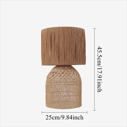 Lightsin Minimalist style Rattan Table Lamps for Cozy Living Spaces - House Comfort