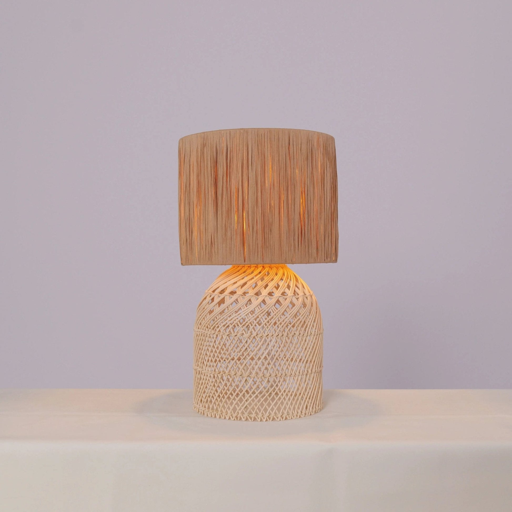 Lightsin Minimalist style Rattan Table Lamps for Cozy Living Spaces - House Comfort