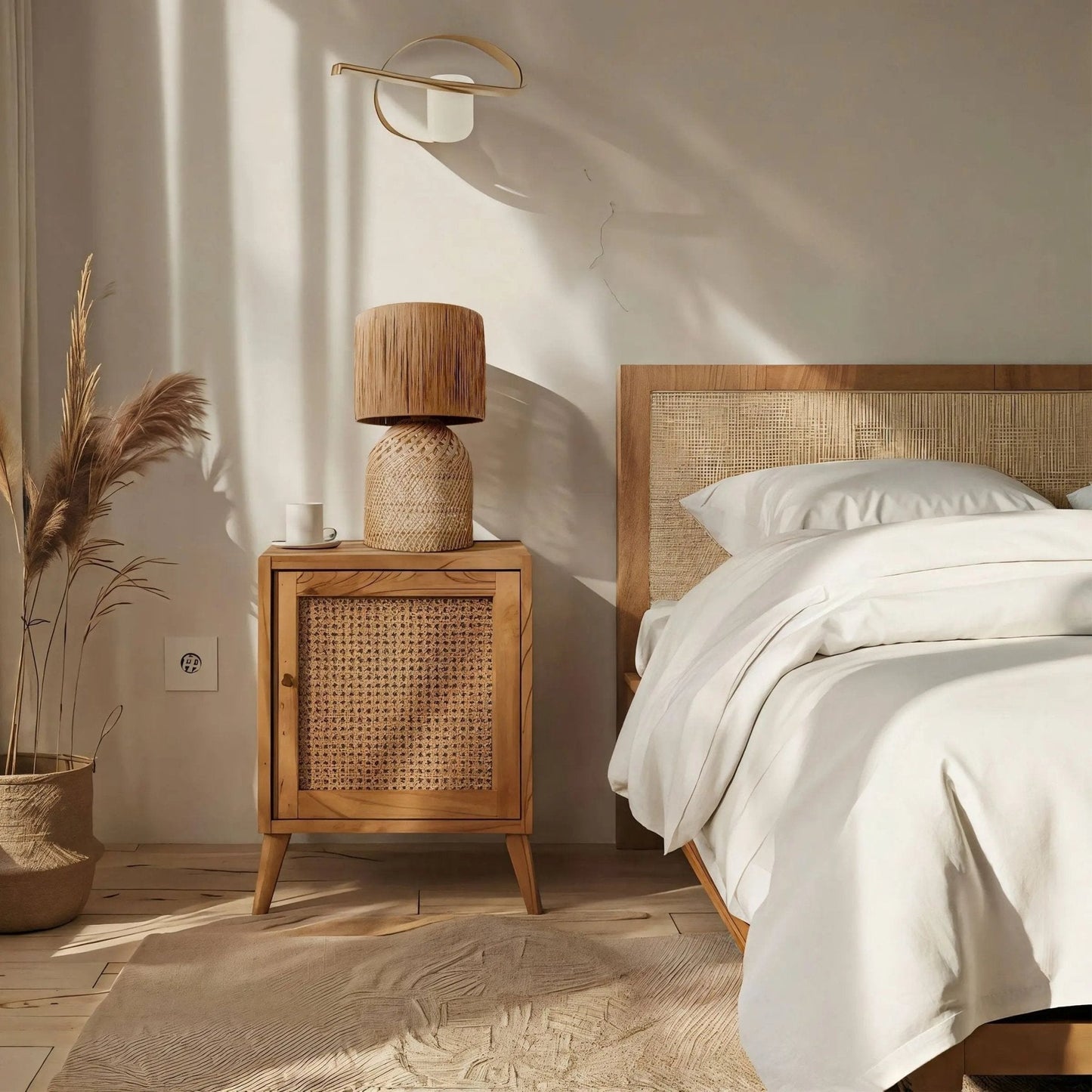 Lightsin Minimalist style Rattan Table Lamps for Cozy Living Spaces - House Comfort