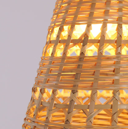 Lightsin Modern Bamboo Handwoven Warm Glow Pendant Light - House Comfort