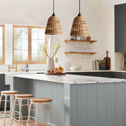 Lightsin Modern Bamboo Handwoven Warm Glow Pendant Light - House Comfort