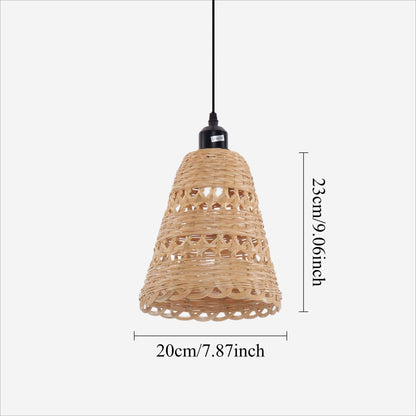Lightsin Modern Bamboo Handwoven Warm Glow Pendant Light - House Comfort