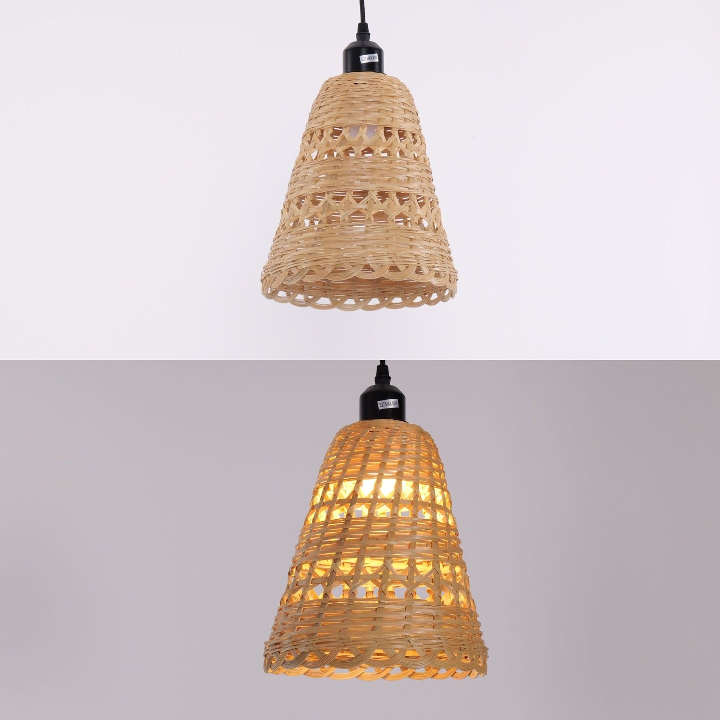 Lightsin Modern Bamboo Handwoven Warm Glow Pendant Light - House Comfort