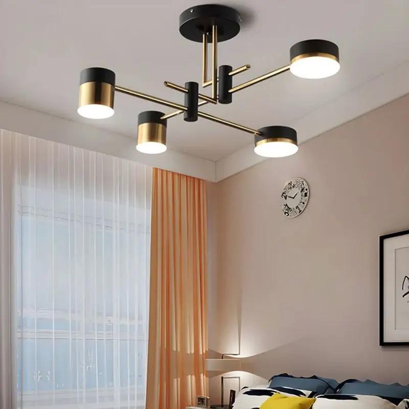 Lightsin Modern Black & Gold Metal Ceiling Light with LED Bulbs - House Comfort