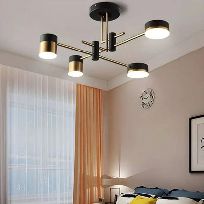 Lightsin Modern Black & Gold Metal Ceiling Light with LED Bulbs - House Comfort