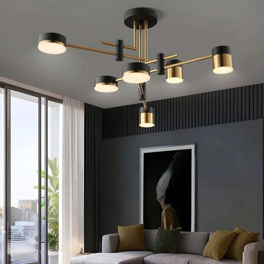 Lightsin Modern Black & Gold Metal Ceiling Light with LED Bulbs - House Comfort