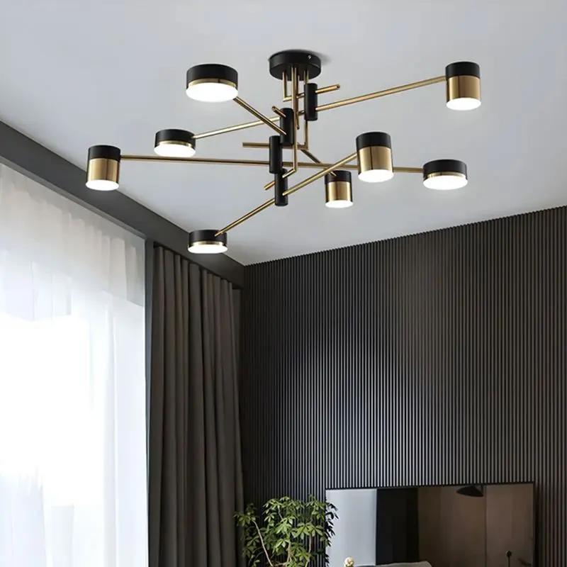 Lightsin Modern Black & Gold Metal Ceiling Light with LED Bulbs - House Comfort