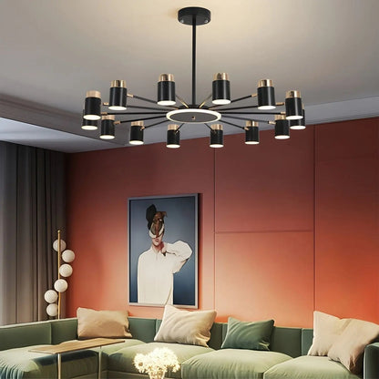 Lightsin Modern Black & Gold Metal Ceiling Light with LED Bulbs - House Comfort