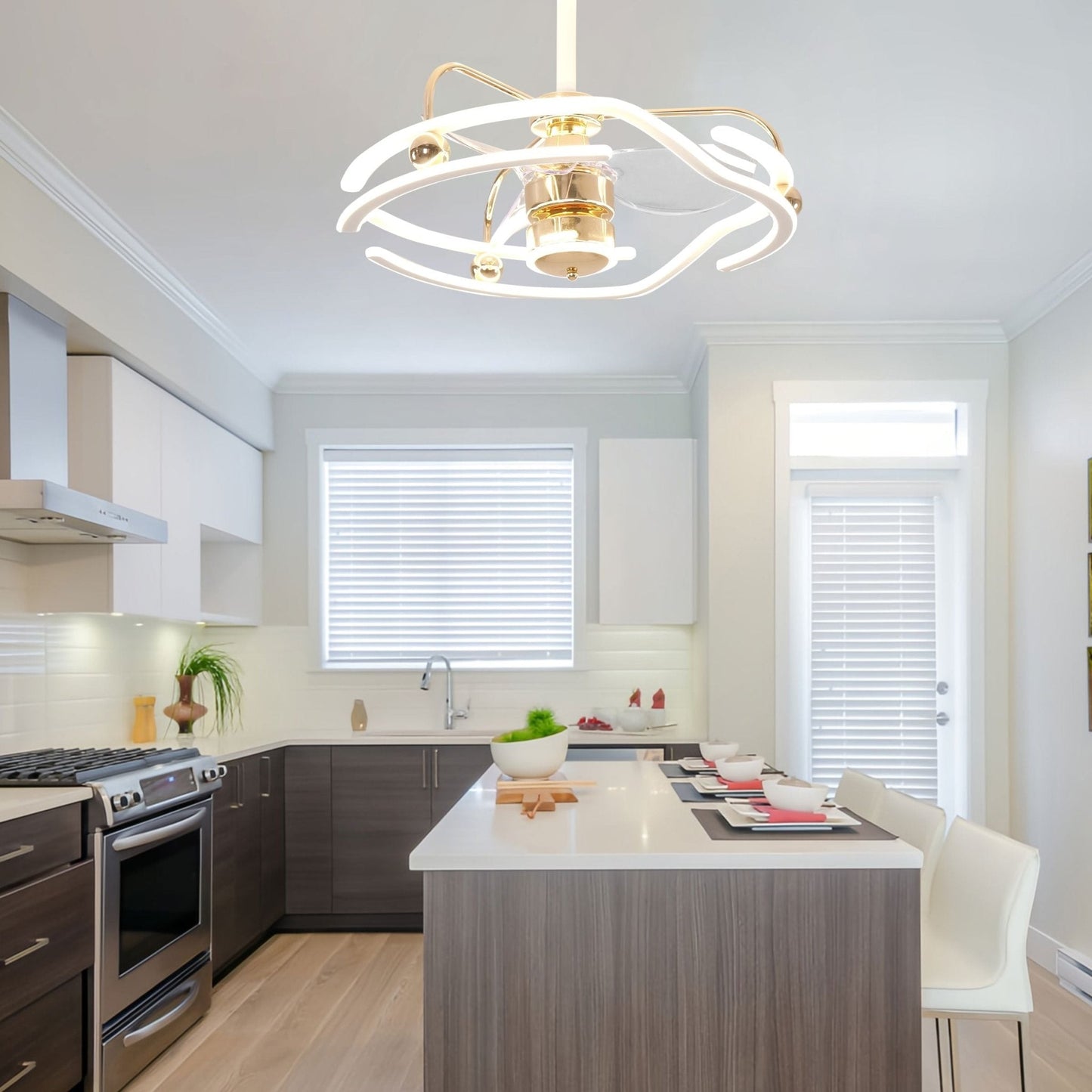 Lightsin Modern Ceiling Fan Light with Remote Control Low - Noise Adjustable Fan Light - House Comfort