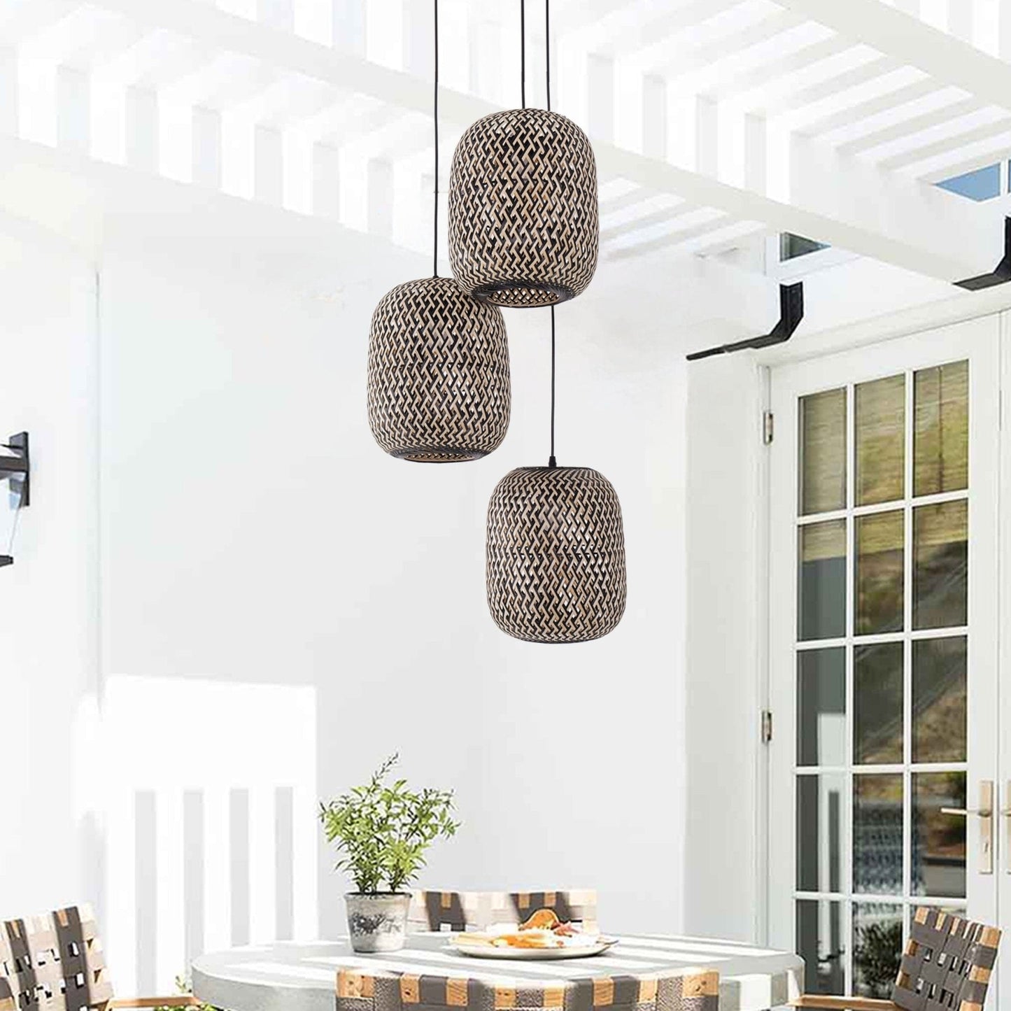 Lightsin Modern Creative Bamboo Handcrafted 3 - Light Pendant Lamp - House Comfort