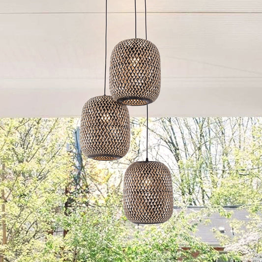Lightsin Modern Creative Bamboo Handcrafted 3 - Light Pendant Lamp - House Comfort