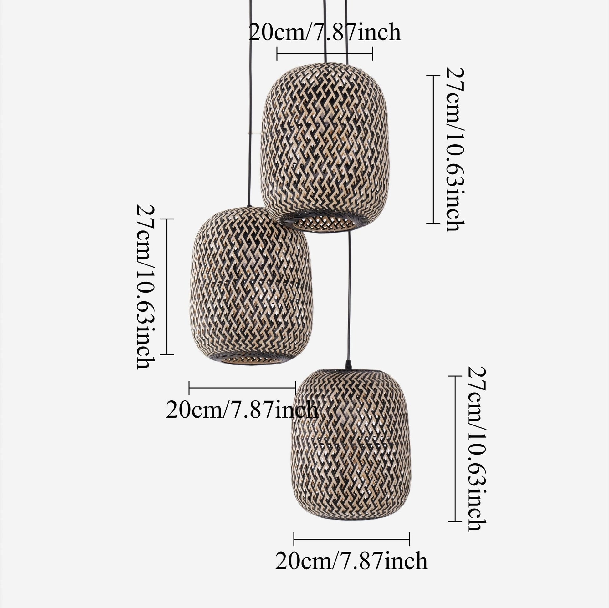 Lightsin Modern Creative Bamboo Handcrafted 3 - Light Pendant Lamp - House Comfort