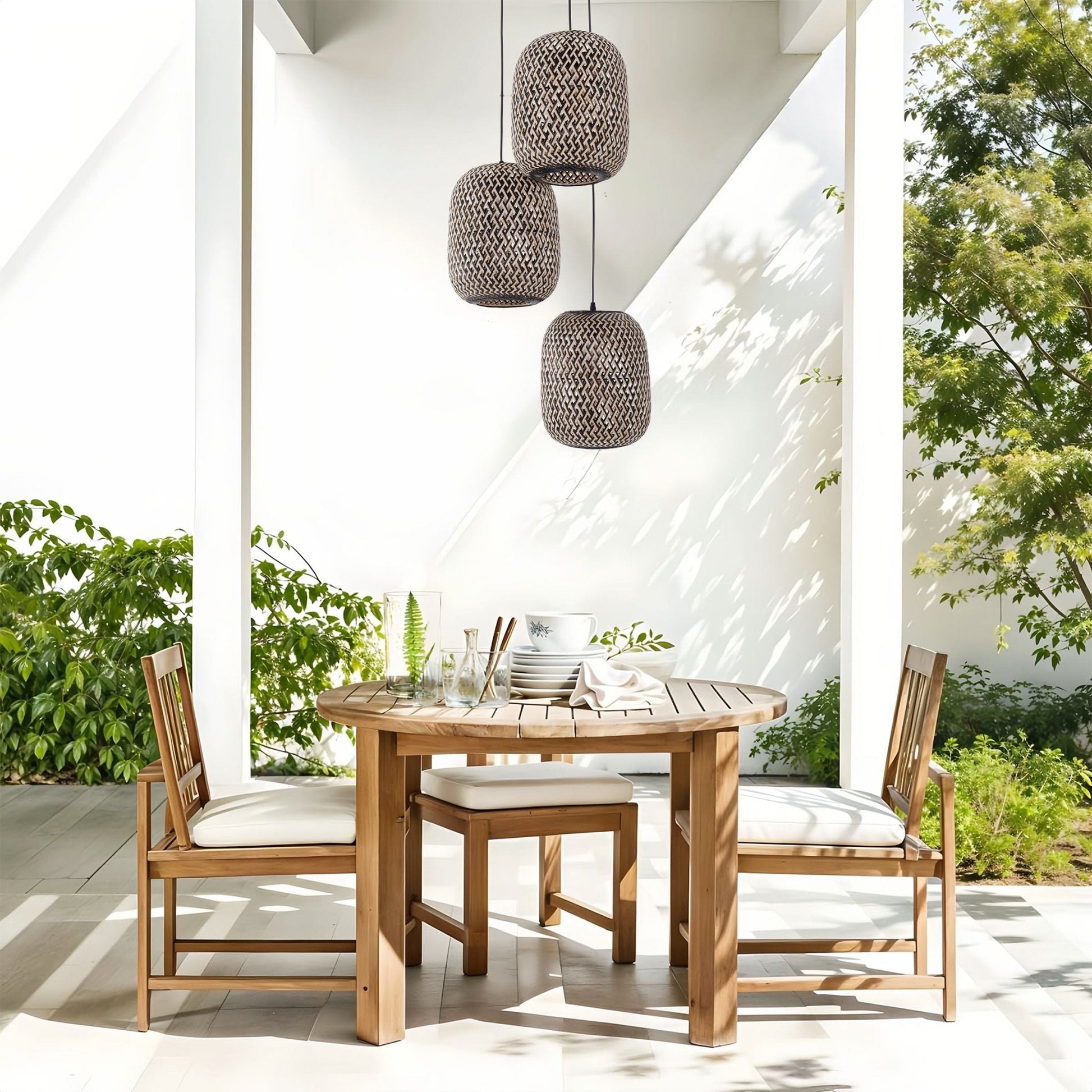 Lightsin Modern Creative Bamboo Handcrafted 3 - Light Pendant Lamp - House Comfort