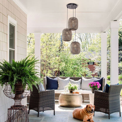 Lightsin Modern Creative Bamboo Handcrafted 3 - Light Pendant Lamp - House Comfort