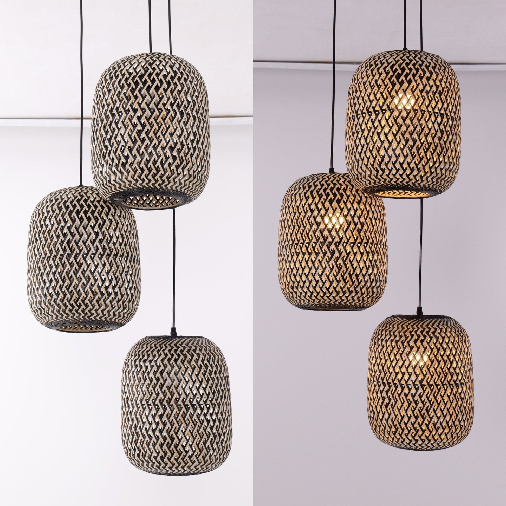 Lightsin Modern Creative Bamboo Handcrafted 3 - Light Pendant Lamp - House Comfort
