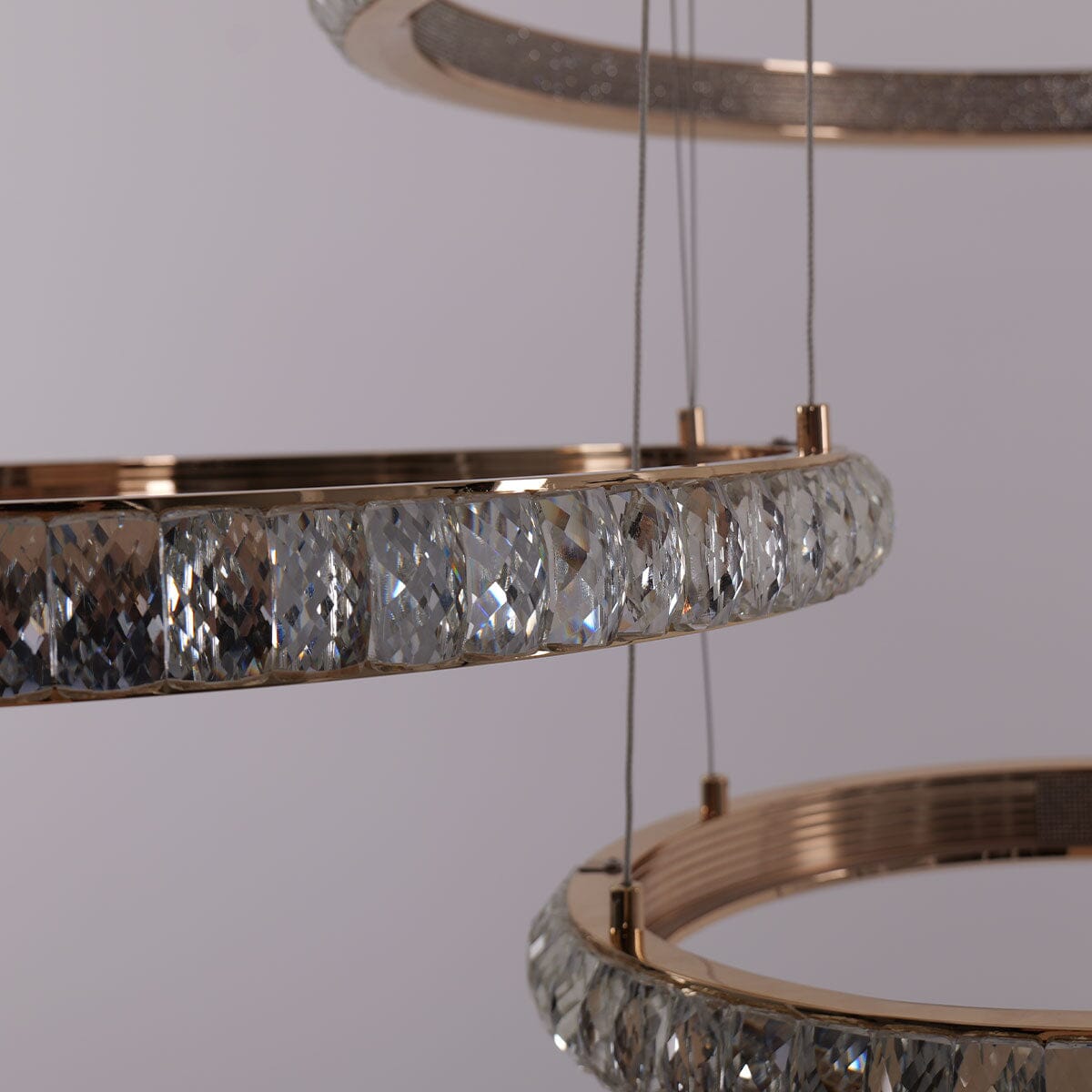 Lightsin Modern Crystal LED Triple - Ring Pendant Chandelier - House Comfort