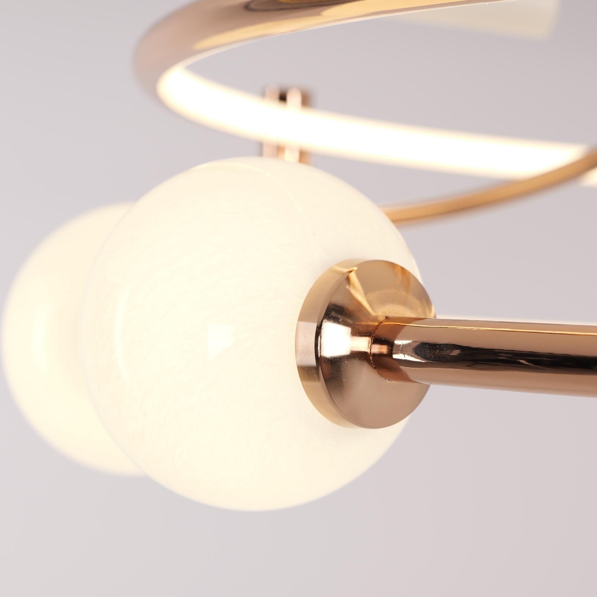 Lightsin Modern Gold LED Ceiling Light with Glass Globes and Colour Changing - House Comfort