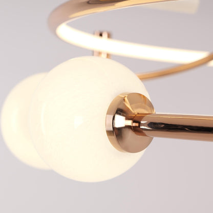 Lightsin Modern Gold LED Ceiling Light with Glass Globes and Colour Changing - House Comfort