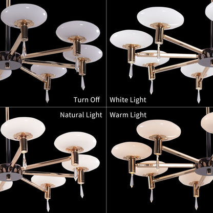 Lightsin Modern Gold LED Chandelier with Glass Shades - House Comfort