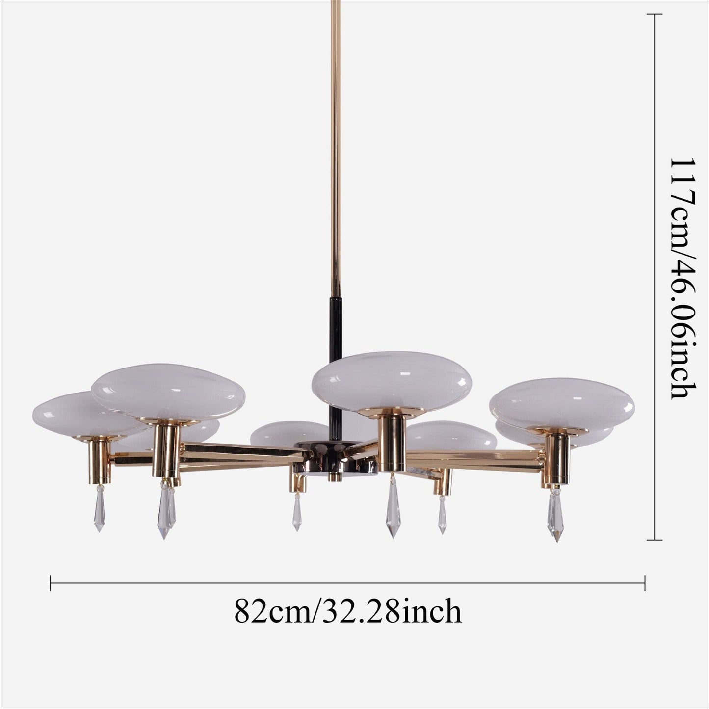 Lightsin Modern Gold LED Chandelier with Glass Shades - House Comfort