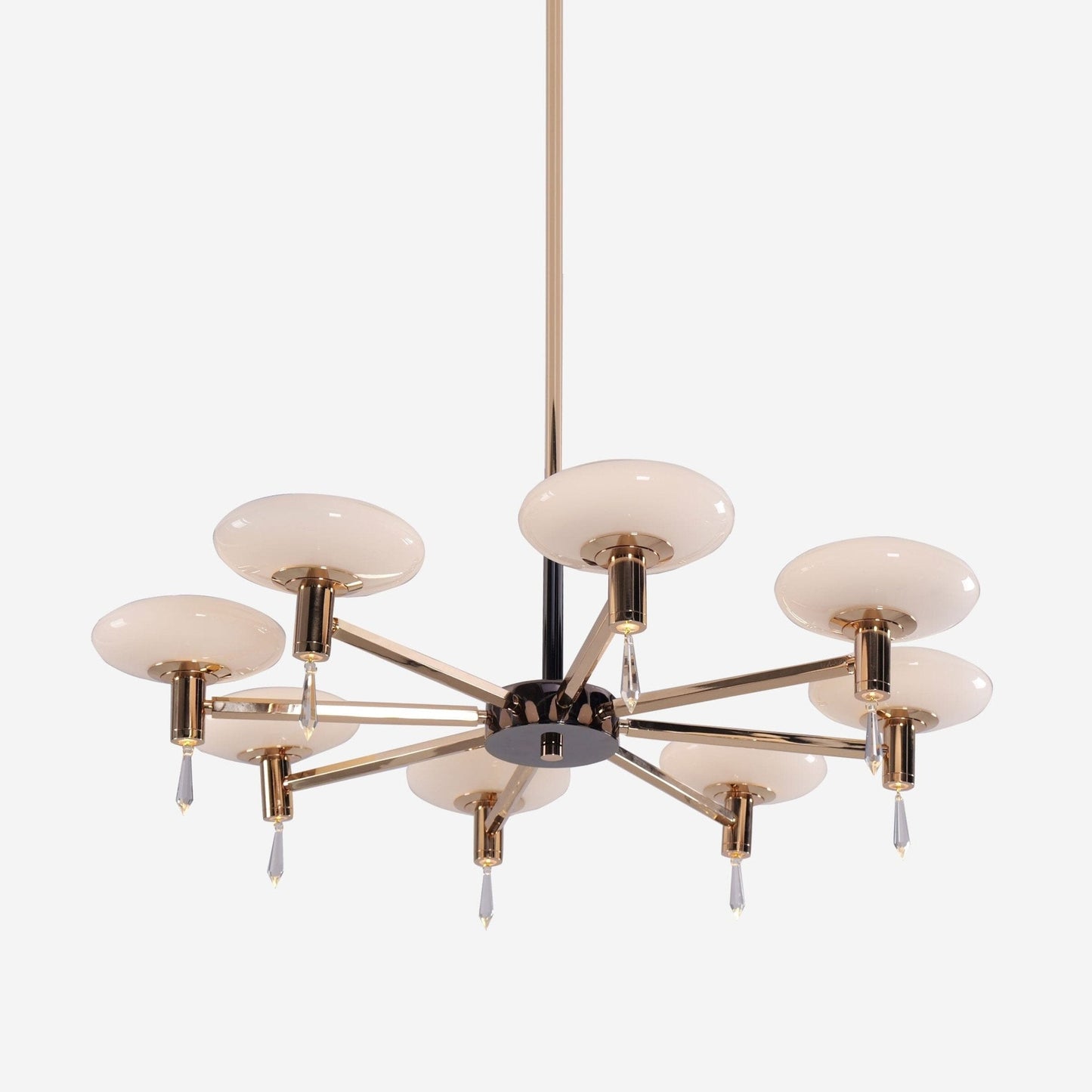Lightsin Modern Gold LED Chandelier with Glass Shades - House Comfort