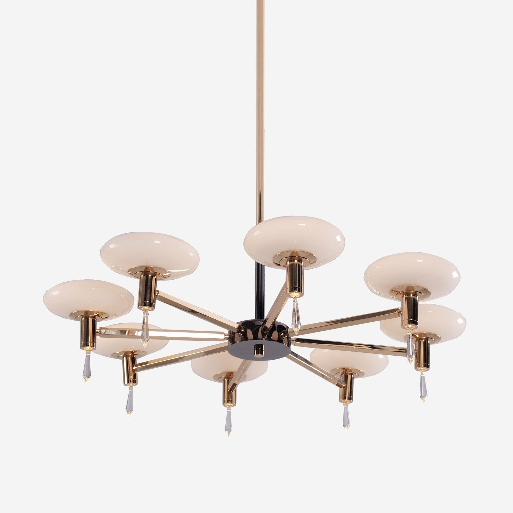 Lightsin Modern Gold LED Chandelier with Glass Shades - House Comfort