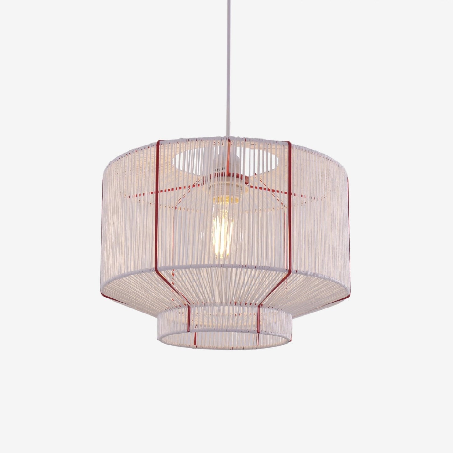 Lightsin Modern Handwoven White Paper Rope Pendant Light for Cozy Interiors - House Comfort