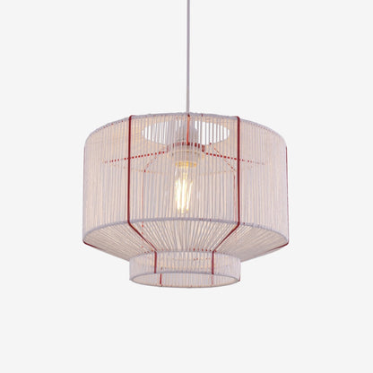 Lightsin Modern Handwoven White Paper Rope Pendant Light for Cozy Interiors - House Comfort