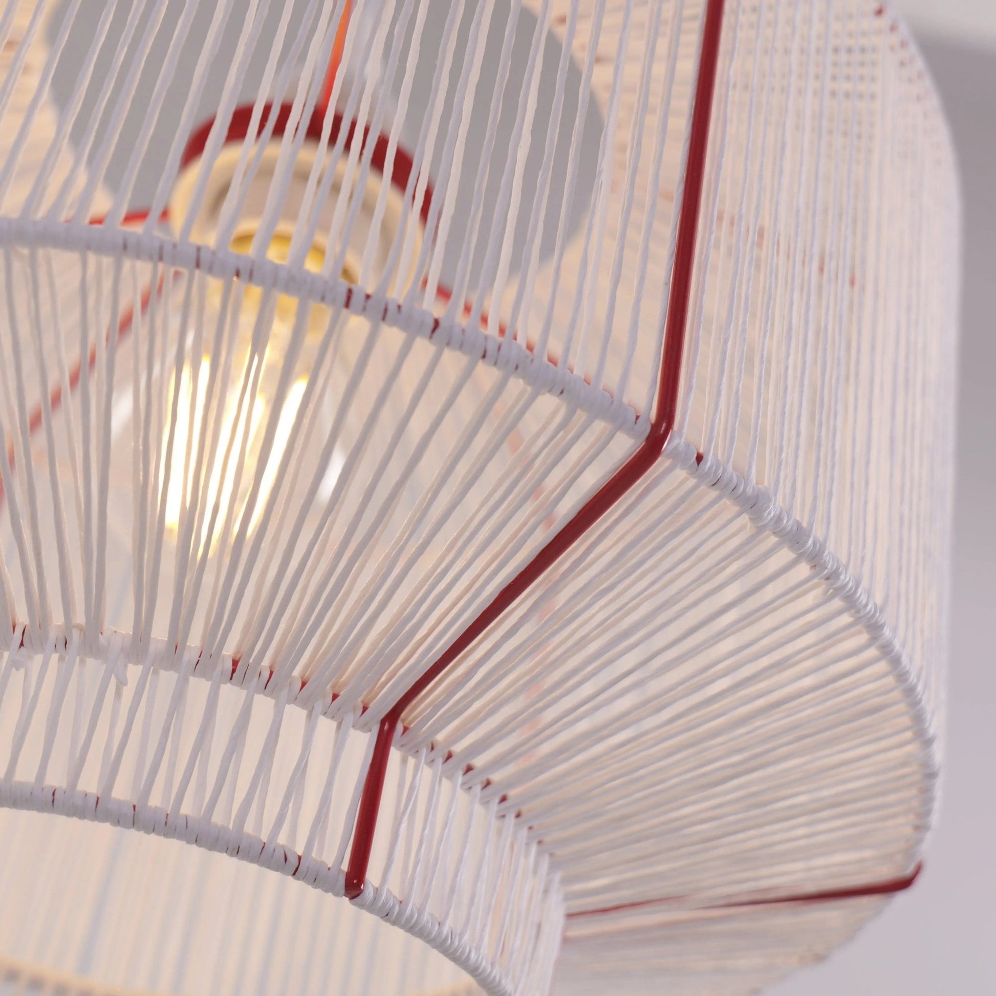 Lightsin Modern Handwoven White Paper Rope Pendant Light for Cozy Interiors - House Comfort