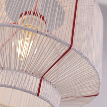 Lightsin Modern Handwoven White Paper Rope Pendant Light for Cozy Interiors - House Comfort