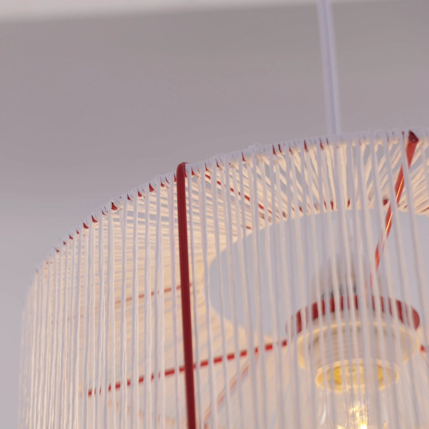 Lightsin Modern Handwoven White Paper Rope Pendant Light for Cozy Interiors - House Comfort