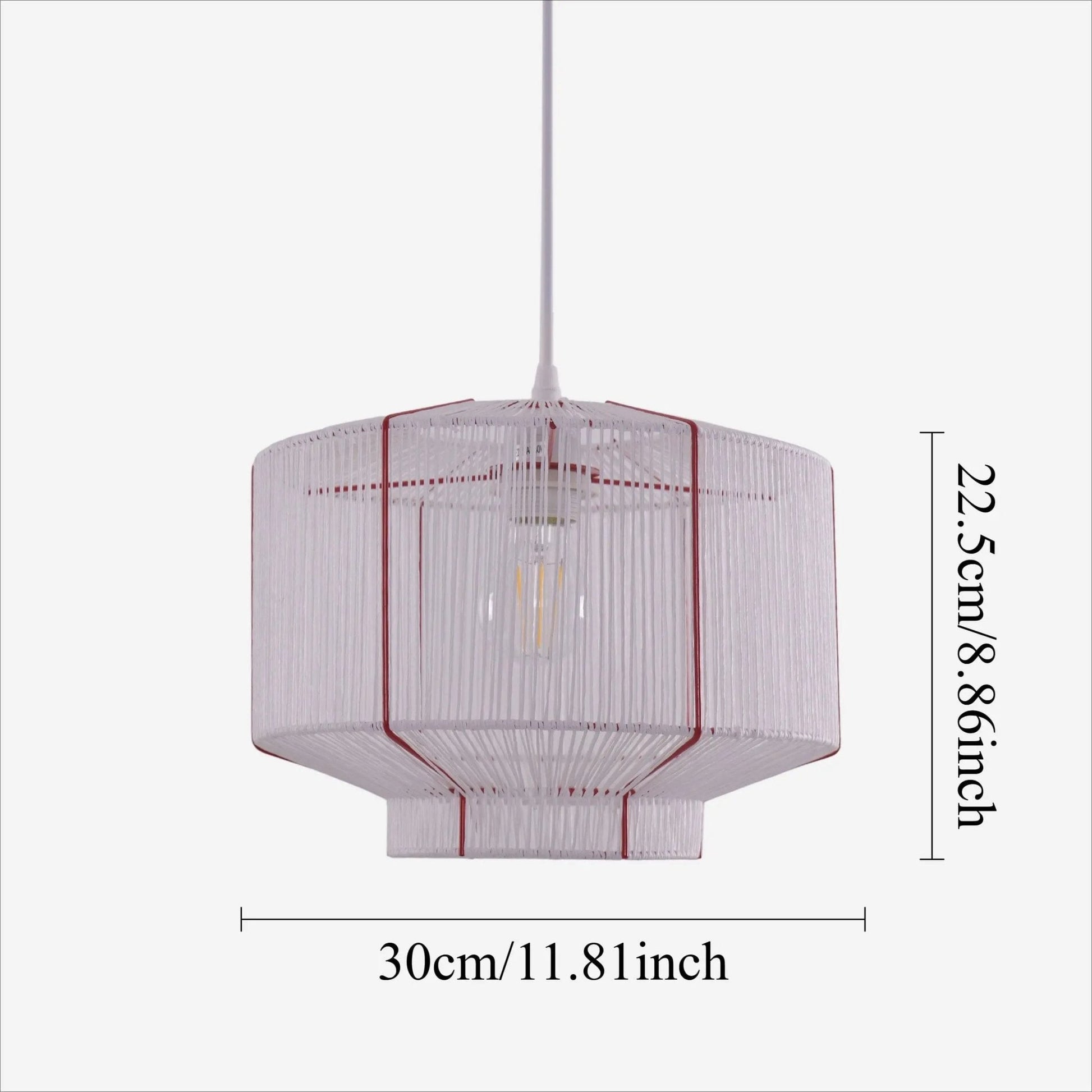 Lightsin Modern Handwoven White Paper Rope Pendant Light for Cozy Interiors - House Comfort
