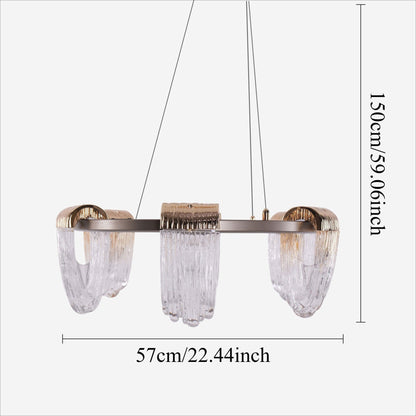 Lightsin Modern LED Pendant Ceiling Light with Cascading Gold Acrylic Curves - House Comfort