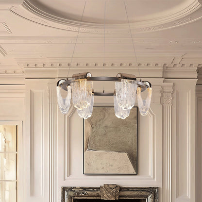 Lightsin Modern LED Pendant Ceiling Light with Cascading Gold Acrylic Curves - House Comfort