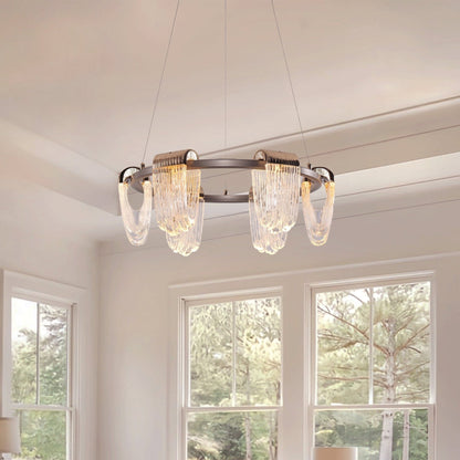 Lightsin Modern LED Pendant Ceiling Light with Cascading Gold Acrylic Curves - House Comfort