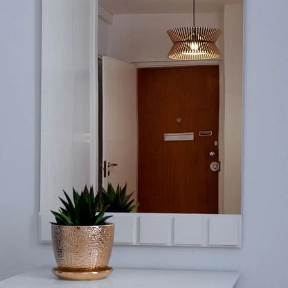 Lightsin Modern LED Wood Craft Drum Hanging Pendant Lights - House Comfort