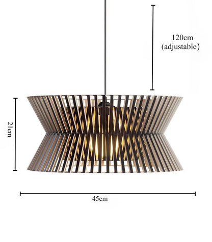 Lightsin Modern LED Wood Craft Drum Hanging Pendant Lights - House Comfort