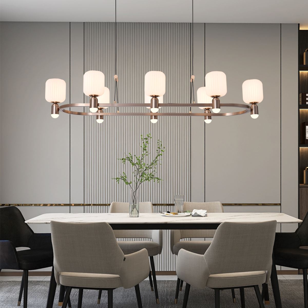 Lightsin Modern Minimalist Luxury Bronze Chandelier with Acrylic Shades - House Comfort